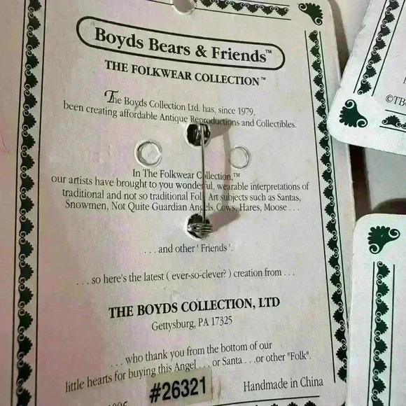 Vtg 1995 Boyds Bearwear & Folkwear  Brooch Lapel Pin - Lot Of 5 - Picture 10 of 12